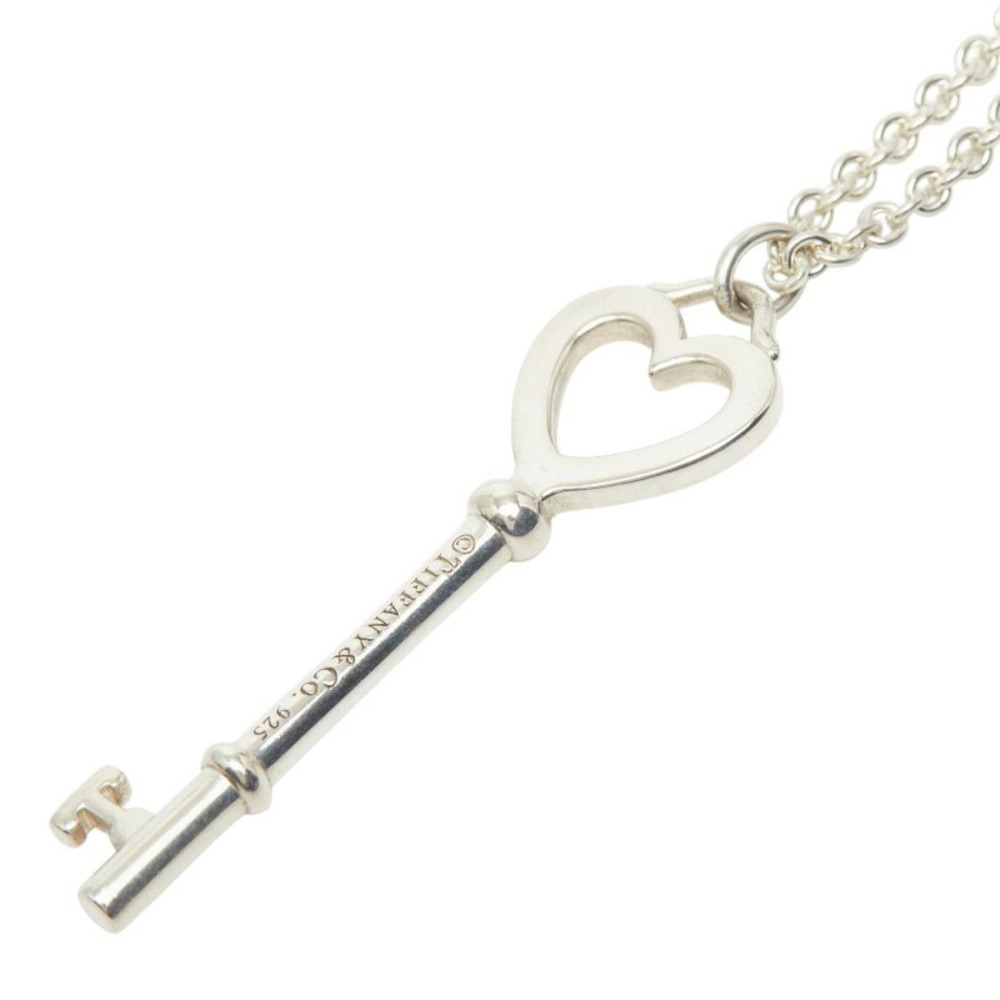 Tiffany Co Heart Key Chain Pendant Necklace Silver TIFFANYCo